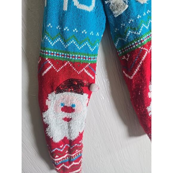 Santa Sequined Christmas Sweater Womens Large Festive Holiday Cozy Ho Ho Ho - Picture 3 of 12